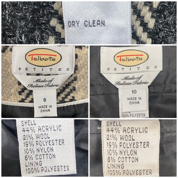 Talbots Skirt 2 Piece Suit Set Wool Blend Plaid Lined Blazer Sz 8 / Skirt Sz 10 - Picture 17 of 17